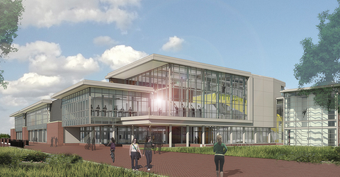Expansion of Burdick Hall will expand recreational and fitness opportunities at Towson University Rendering courtesy Towson University