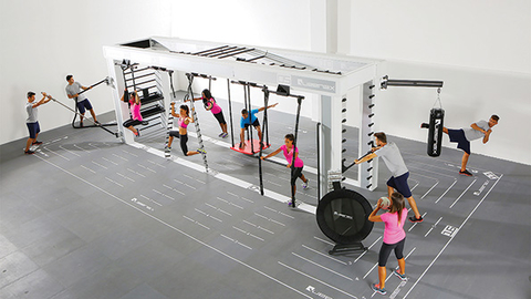 Amer Sports President and CEO Heikki Takala referenced the Queenax functional training systems pictured and the Spinning licensing deal as the building blocks for 2016 in a conference call with analysts Photo courtesy Precor