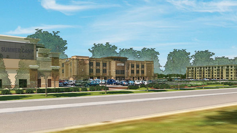 The development project approved the Northbrook Illinois Village Board this week includes a Life Time Fitness club Rendering courtesy Development Summary handout