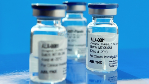 Ablynx' caplacizumab Ablynx' caplacizumab vials