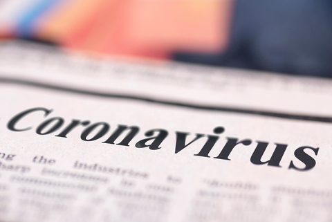 Coronavirus headline on newspaper Newspaper with coronavirus headline