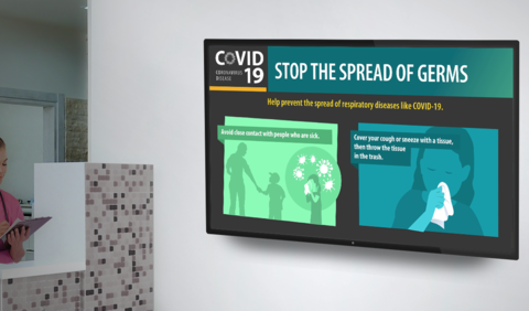 Outcome Health image/waiting room COVID-19 campaign Outcome Health image/waiting room COVID-19 campaign