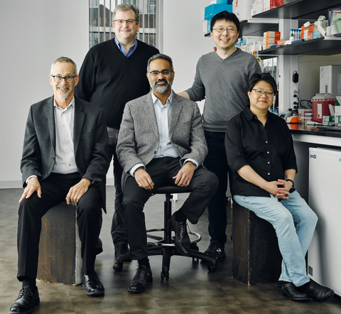 Sherlock Biosciences cofounders photo Sherlock Biosciences cofounders sitting in a lab