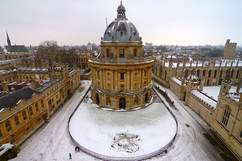 Oxford England Radcliffe Camera in Oxford, England, on a snowy day