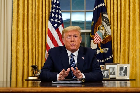 Donald Trump Coronavirus Address President Donald Trump makes an address from the Oval Office in the White House