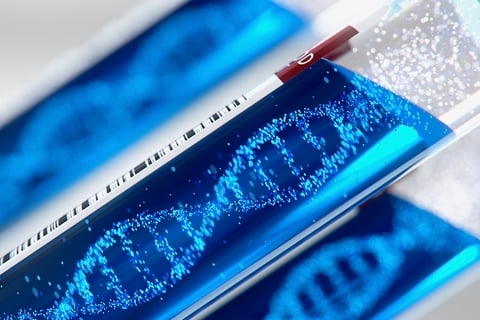 DNA in test tube gene therapy DNA helix forming inside a test tube