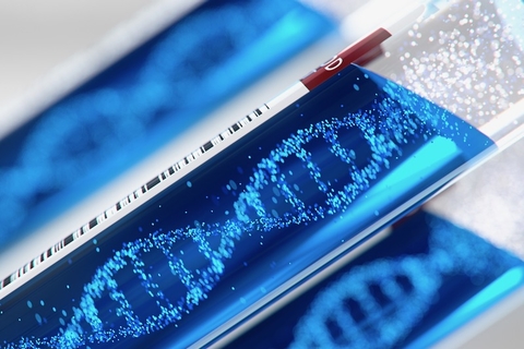 DNA in test tube gene therapy DNA helix forming inside a test tube