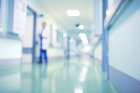 Hospital hallway An abstract image of a hospital hallway