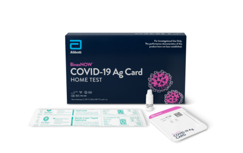 Abbott BinaxNOW COVID home test Abbott BinaxNOW