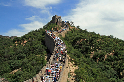 Great Wall of China with crowd