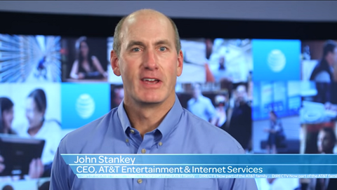 AT&T John Stankey announces DirecTV merger (Screenshot: AT&T media kit video) AT&T's John Stankey announces the company's tie-up with DirecTV after the deal completed in late 2015 in a screenshot from a promotional video. Image: AT&T
