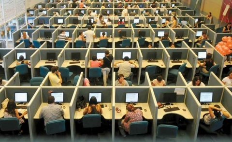 Call Center employees Employees at a call center