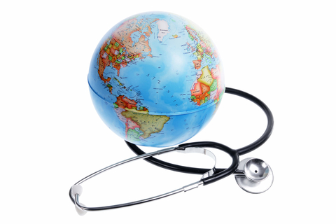 Global healthcare Stethoscope and globe