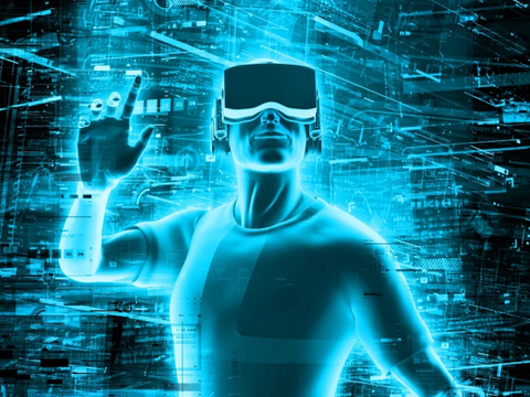 Virtual Reality VR with glove