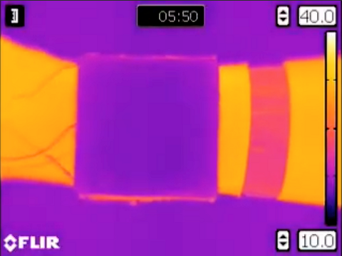 Wearable device protects wearer from temperature sensors A wearable device developed by the University of California at San Diego has a surface that quickly cools down or heats up to match ambient temperatures, camouflaging the wearer's body heat. The wireless device can be embedded into fabric.