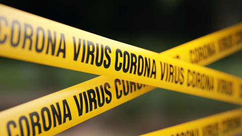 Coronavirus caution tape COVID-19 caution tape