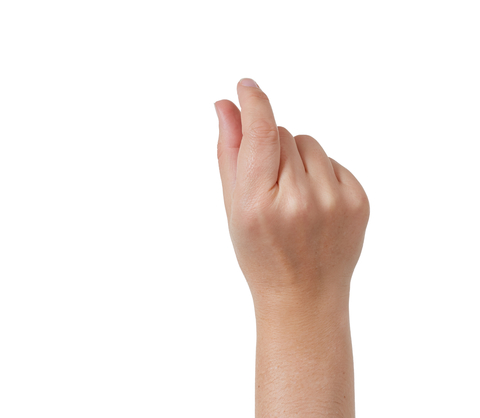 Pinching fingers on hand Pinching fingers on hand