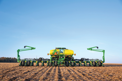 John Deere tractor and row planter John Deere tractor and row planter