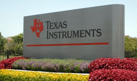 Texas Instruments sign sign outside Dallas office
