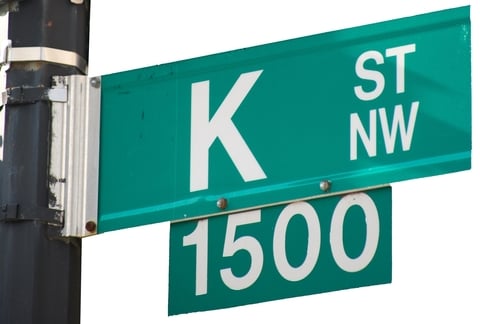 Close-up of K Street sign