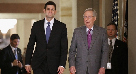 Paul Ryan and Mitch McConnell (Chip Somodevilla/Getty Images) Speaker of the House Paul Ryan (L) and Senate Majority Leader Mitch McConnell (R)