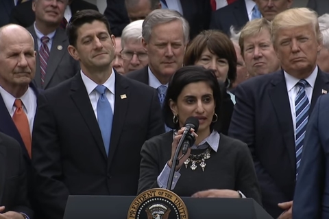 Seema Verma speaking Seema Verma speaking at press conference