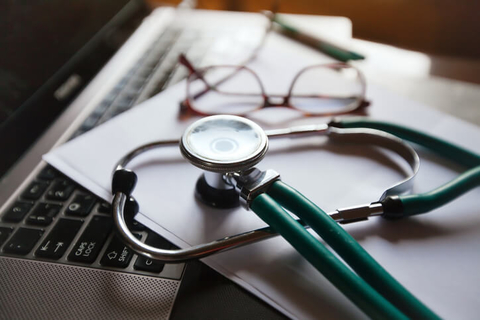 Healthcare doctor technology computer keyboard generic concept (Getty/anyaberkut) A stethoscope on a computer keyboard