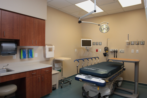 Emergency room - empty empty ER room at a hospital