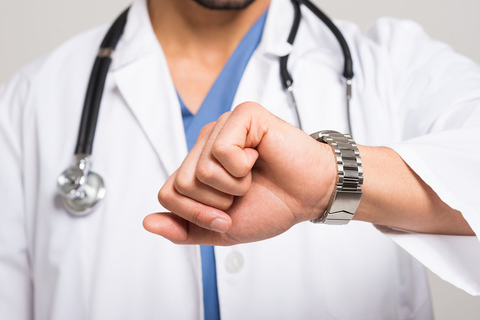 Doctor looking at time Doctor looking at time