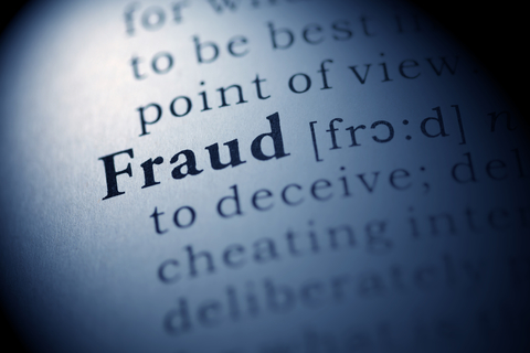 The word fraud framed by other words