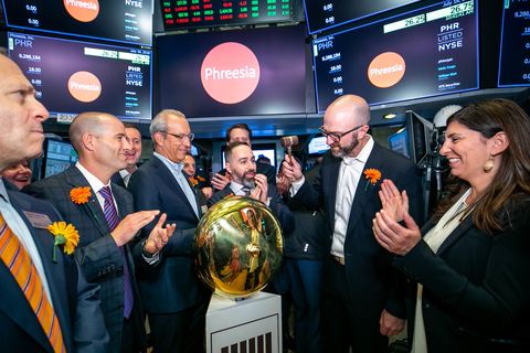 Phreesia CEO rings NYSE opening bell Phreesia CEO Chaim Indig rings the opening bell at the New York Stock Exchange July 18
