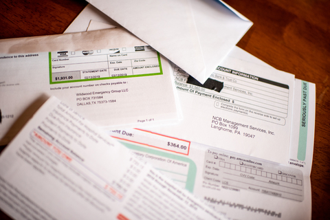 Surprise bills A stack of medical bills