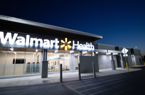 Walmart Health Walmart Health sign outside Walmart care clinic