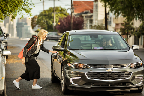 Woman getting a Lyft A woman getting into her Lyft
