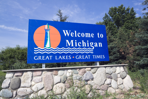 Welcome to Michigan Welcome to Michigan sign