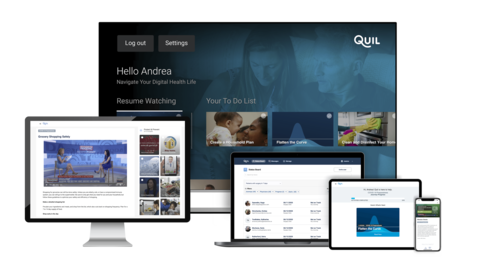 Quil Health Quil Health COVID-19 Preparedness Tool on smartphones, laptops, devices and TV screens