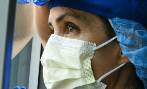 Doctor with face mask An photo taken up close of a doctor wearing a facemask