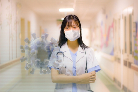 Healthcare worker with mask Healthcare worker with mask