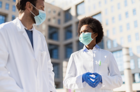 Doctors wearing face masks Doctors wearing face masks