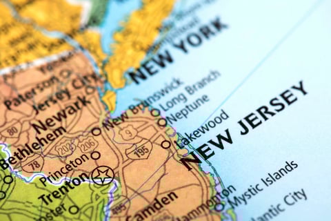 Map of New Jersey A map of the state of New Jersey