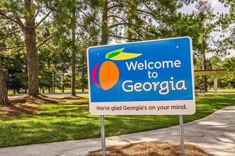 Georgia state sign Sign that reads "Welcome to Georgia"