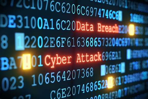 Cyber attack data breach An illustration of a cyber attack or data breach