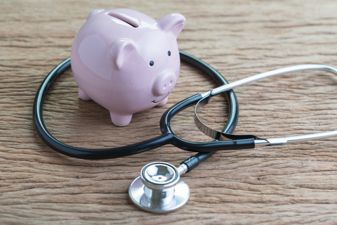 stethoscope with pink piggy bank stethoscope with pink piggy bank