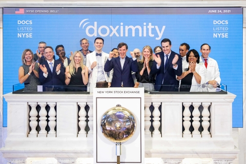 Doximity rings opening bell on IPO day Doximity executives ring the opening bell at NYSE