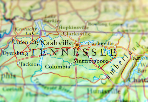 Tennessee A map showing the state of Tennessee