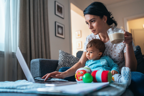 working at home mom using laptop working at home mom using laptop