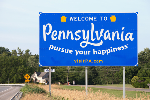 Pennsylvania sign A sign that reads "Welcome to Pennsylvania"