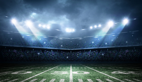 Football field and stadium lights Football stadium lights and field