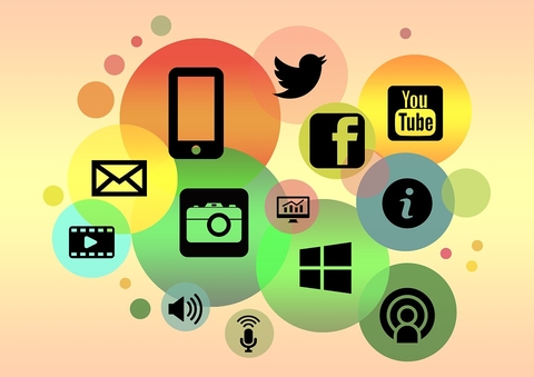 Digital media icons social media digital