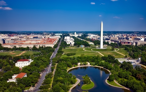 Washington D.C. with monument Washington D.C. skyline featuring Washington monument